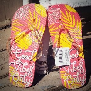 Good Vibes Only Flip Flops